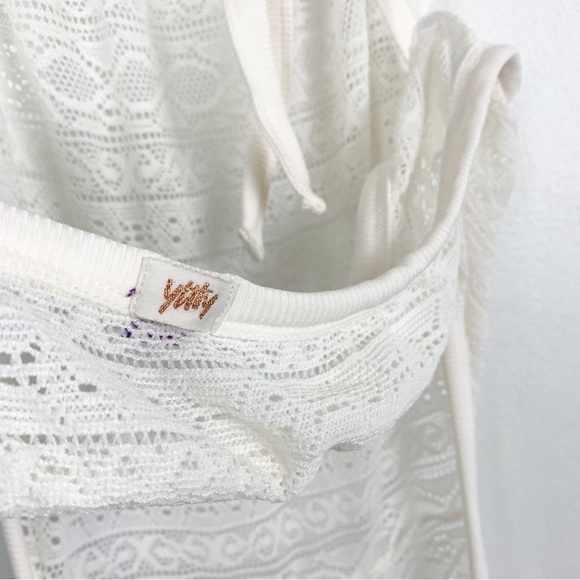 Yitty Ivory Knit Slip Flare Leg Jumpsuit Size L - Picture 6 of 8